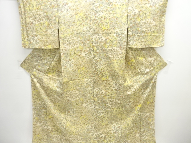 JAPANESE KIMONO / KOMON / SILK / KIKKO & FLOWERS & BIRDS